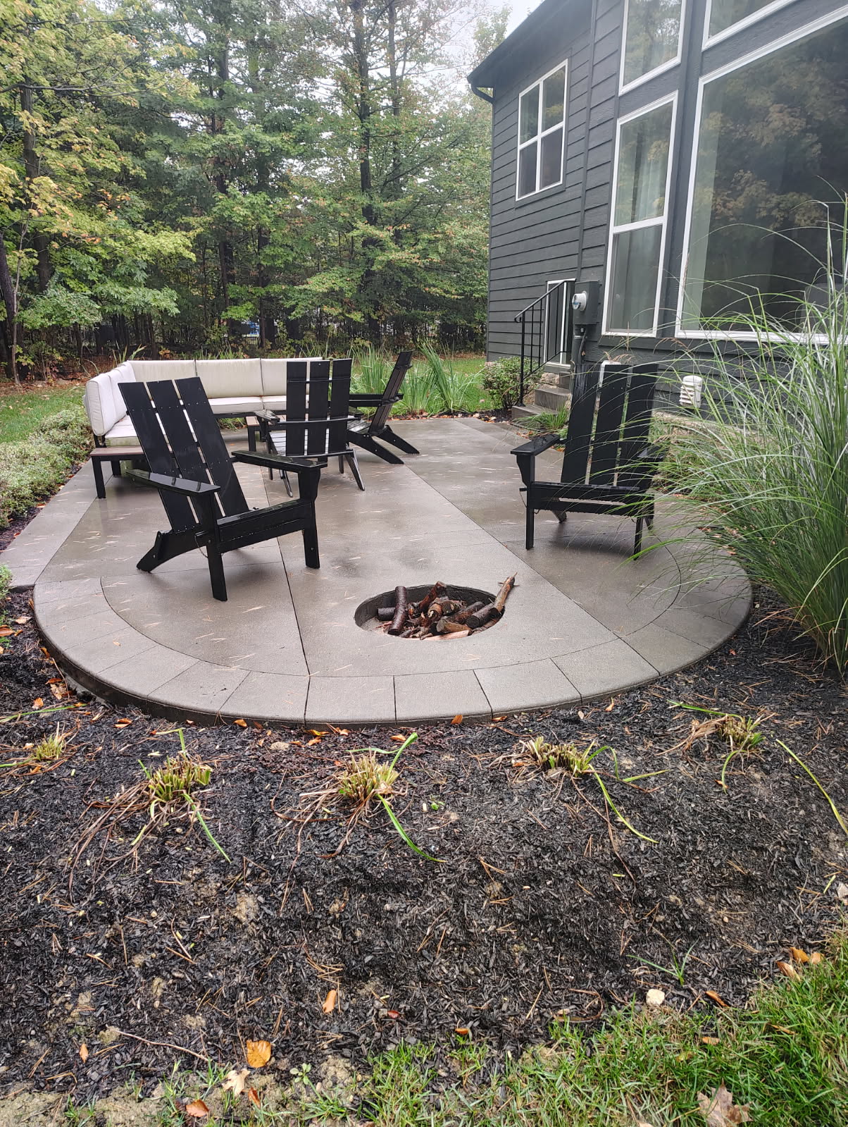 Patio with firepit and seating